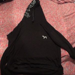 Black PINK long sleeve shirt with hood ! XS